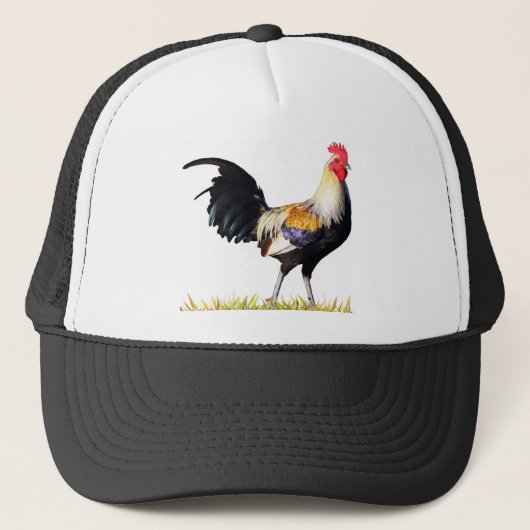 Golden Duckwing American Rooster Trucker Pet (Voorkant)