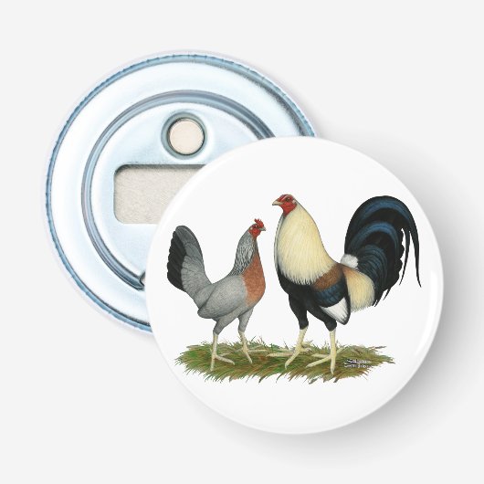 Golden Duckwing Kippen Button Flesopener (Voorkant)