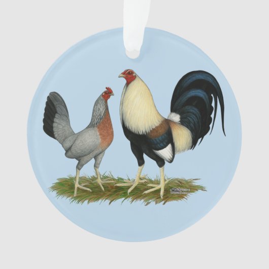 Golden Duckwing Kippen Ornament (voorkant)