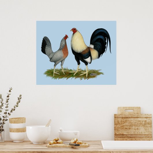 Golden Duckwing Kippen Poster (Keuken)