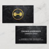Golden Dumbbell Weight Logo Visitekaartje (Voorkant / Achterkant)