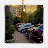 Golden Dusk City Ornament – Customizable (Voorkant)