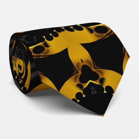 Golden Dusk GeoShapez Stropdas (Opgerold)