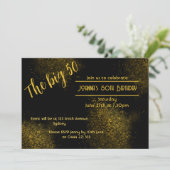 Golden Dust 50e verjaardag uitnodiging (Staand voorkant)