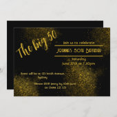 Golden Dust 50e verjaardag uitnodiging (Voorkant / Achterkant)
