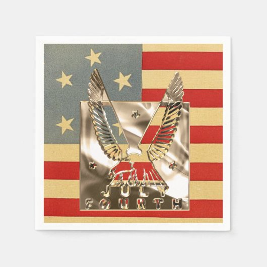 Golden Eagle American Flag Independence Day 4 juli Servet (Voorkant)