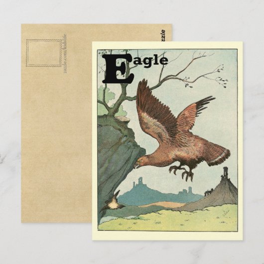 Golden Eagle Animal Alphabet Letter E Briefkaart (Voorkant / Achterkant)
