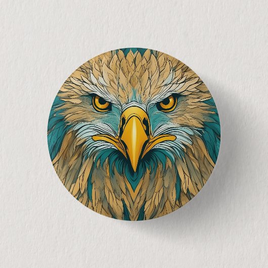 Golden Eagle Artwork Ronde Button 3,2 Cm (Voorkant)