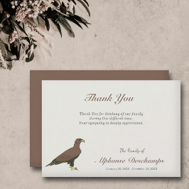 Golden Eagle Begrafenis Dank u Nota Kaart