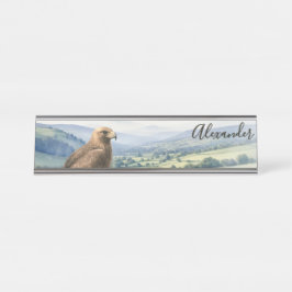 Golden Eagle Bird Wildlife Landscape Personalized Bureau Naambordje