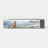Golden Eagle Bird Wildlife Landscape Personalized Bureau Naambordje (Voorkant)