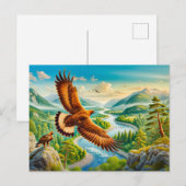 Golden Eagle boven Mountain Valley Feestdagenkaart (Voorkant / Achterkant)