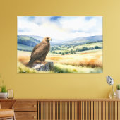Golden Eagle Country Landschap Waterverf Stijl Canvas Afdruk (Insitu (Woonkamer))