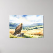 Golden Eagle Country Landschap Waterverf Stijl Canvas Afdruk (Voorkant)
