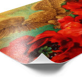 Golden Eagle en Poppies  Foto Afdruk (Hoek)