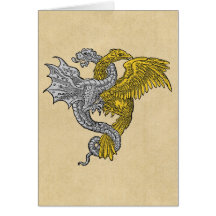 Golden Eagle en Silver Dragon Notecard