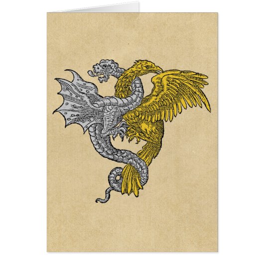Golden Eagle en Silver Dragon Notecard (Voorkant)