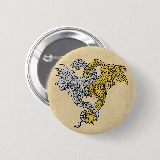 Golden Eagle en Silver Dragon Ronde Button 5,7 Cm (Voorkant /achterkant)