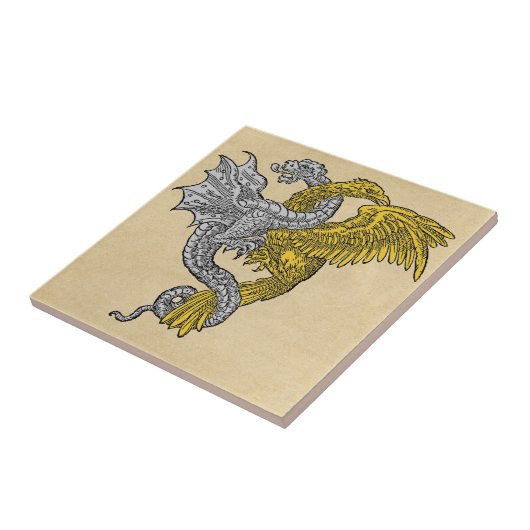 Golden Eagle en Silver Dragon Tegeltje (Zijkant)