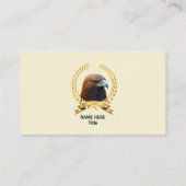 Golden Eagle & Gold Laurel Wreath on Light Beige Visitekaartje (Achterkant)