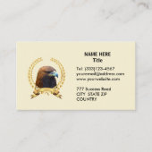 Golden Eagle & Gold Laurel Wreath on Light Beige Visitekaartje (Voorkant)