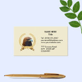 Golden Eagle & Gold Laurel Wreath on Light Beige Visitekaartje