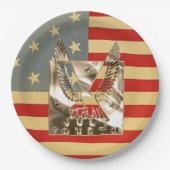 Golden Eagle Grunge American Flag Independence Day Papieren Bordje (Voorkant)