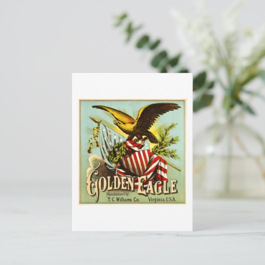 Golden Eagle Kauwtabak Label  Briefkaart (Staand voorkant)