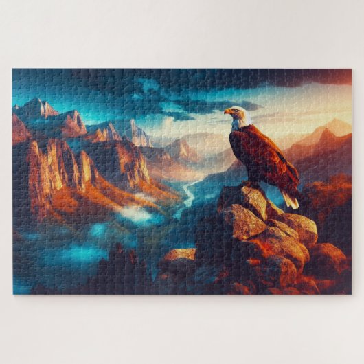 Golden Eagle Lookout, realistisch, rotsachtige pie Legpuzzel (Horizontaal)