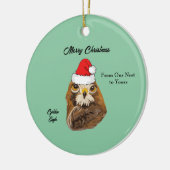 Golden Eagle met een kersthat Keramisch Ornament (Links)