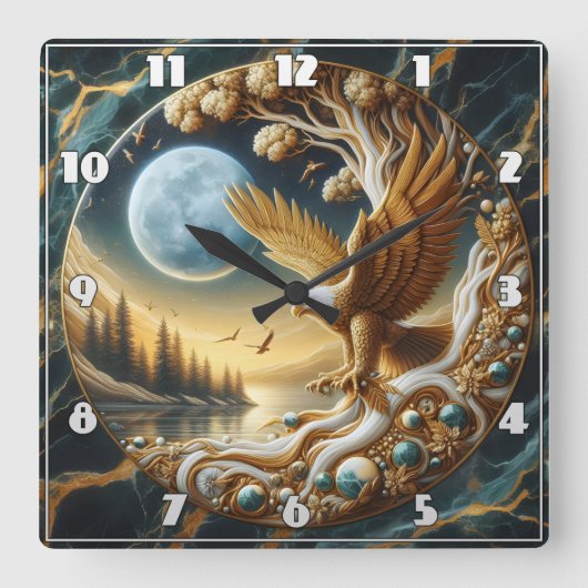 Golden Eagle neergestreken in de buurt van de rust Vierkante Klok (Voorkant)