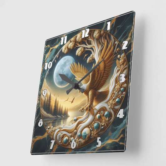 Golden Eagle neergestreken in de buurt van de rust Vierkante Klok (Hoek)