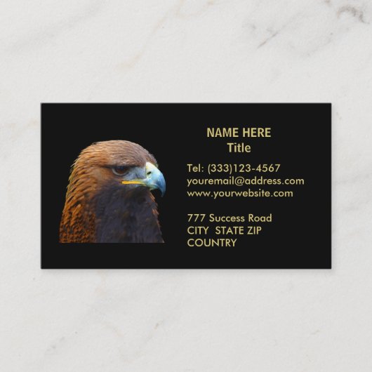 Golden Eagle op Black Visitekaartje (Voorkant)