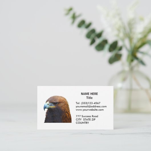 Golden Eagle op zwart en wit Visitekaartje (Staand voorkant)