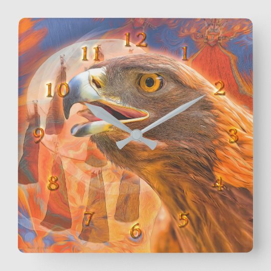 GOLDEN EAGLE Oproep alle Kachina's klok (Voorkant)