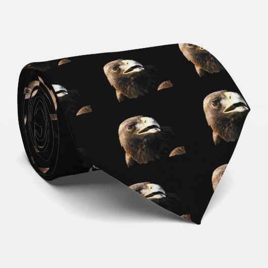 Golden Eagle Portrait Stropdas (Opgerold)