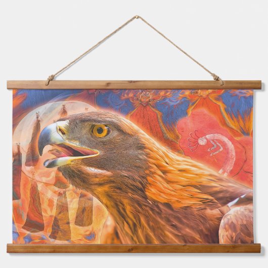 GOLDEN EAGLE Roept alle Kachina's Hangend Wandkleed (Voorkant)