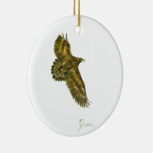 Golden Eagle-ronde Keramisch Ornament (Rechts)