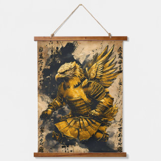 Golden Eagle Samurai Warrior - Japanse inkt stijl Hangend Wandkleed