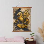 Golden Eagle Samurai Warrior - Japanse inkt stijl Hangend Wandkleed (Slaapkamer)