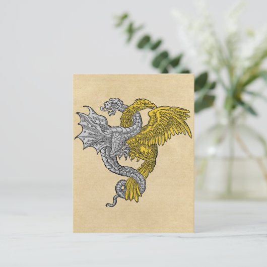Golden Eagle Silver Dragon Briefkaart (Staand voorkant)