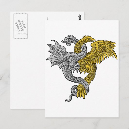 Golden Eagle & Silver Dragon Entwin Briefkaart (Voorkant / Achterkant)