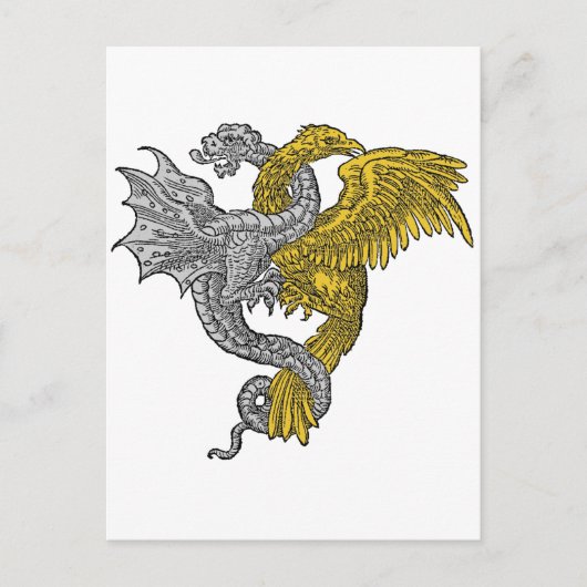 Golden Eagle & Silver Dragon Entwin Briefkaart (Voorkant)