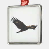 Golden Eagle Soaring Metalen Ornament (Links)