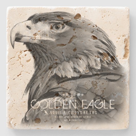 Golden Eagle Stenen Onderzetter (Voorkant)