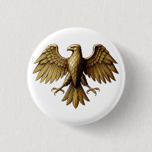 Golden Eagle T-shirt ontwerp majestueuze vogelgr Ronde Button 3,2 Cm