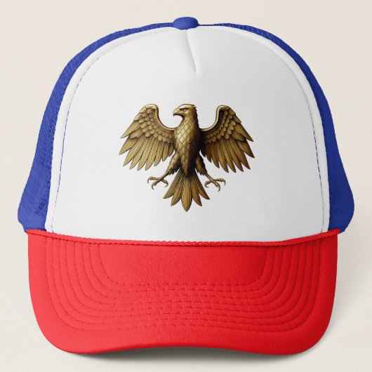 Golden Eagle T-shirt ontwerp | majestueuze vogelgr Trucker Pet (Voorkant)