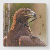 GOLDEN EAGLE “VOYAGER” SQUARE WALL CLOCK VIERKANTE KLOK (Voorkant)
