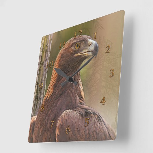 GOLDEN EAGLE “VOYAGER” SQUARE WALL CLOCK VIERKANTE KLOK (Hoek)