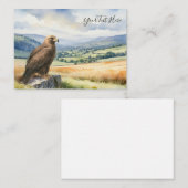 Golden Eagle Watercolor Bird of Prey Custom Text Notitiekaartje (Voorkant / Achterkant)